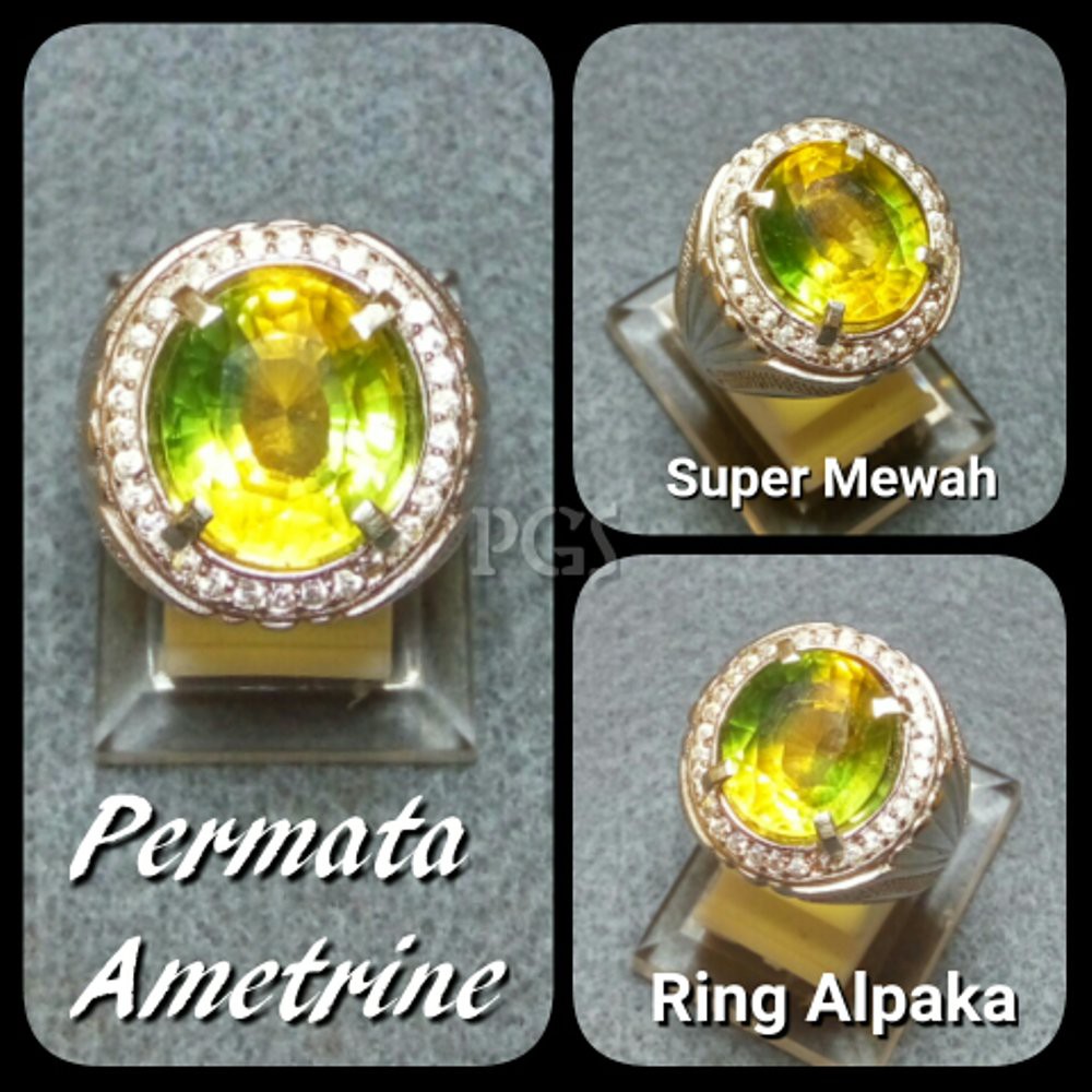 CINCIN BATU AKIK PERMATA AMETRINE RING ALPAKA SUPER GLAMOUR INDAH MEMPESONA TERMURAH !!!