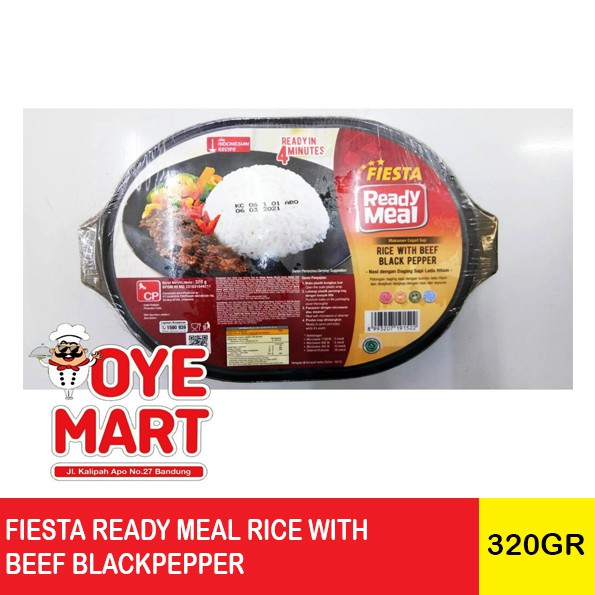 FIESTA READY MEAL RICE WITH BEEF BLACKPEPPER 320GR/MAKANAN INSTANT SIAP SAJI