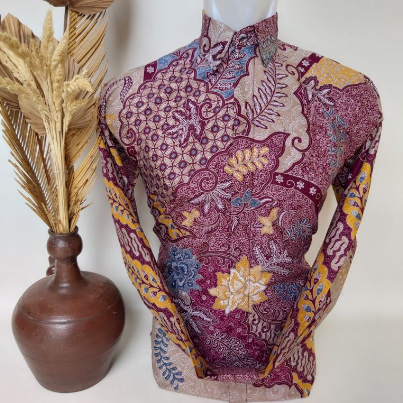 Batik Pria Katun Premium Lapis Furing Warna Pink