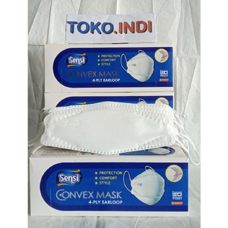 Sensi Convex Mask 4-PLY earloop /Masker Sensi Convex 4-PLY per kotak isi 20 pcs