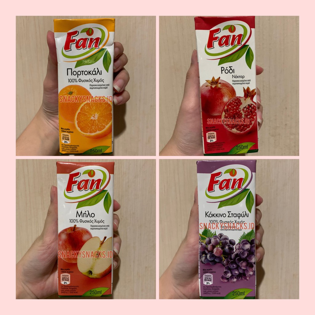 

FAN JUICE Orange / Pomegranate / Apple / Grape 250ML