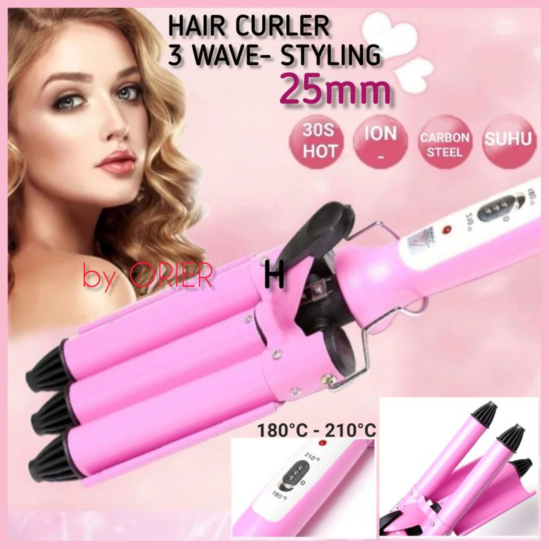 CATOK CURLER 3 WAVE STYLING 25MM/PENGERITING 3 GELOMBANG PANAS