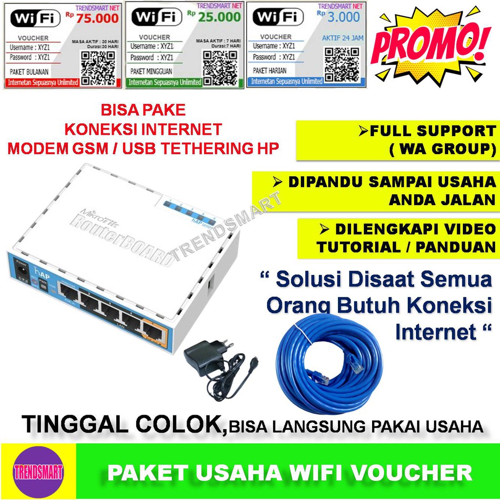 ROUTER RUTER WIFI WIRELESS MIKROTIK RB951UI-2ND 2HND PAKET USAHA WIFI HOTSPOT VOUCHER VOCER MURAH