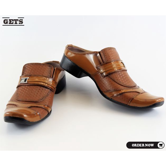 39-48 Sepatu Pantofel Slop Kulit Sepatu Pria Kantor Sepatu Slop Bustong Jumbo / Big Size