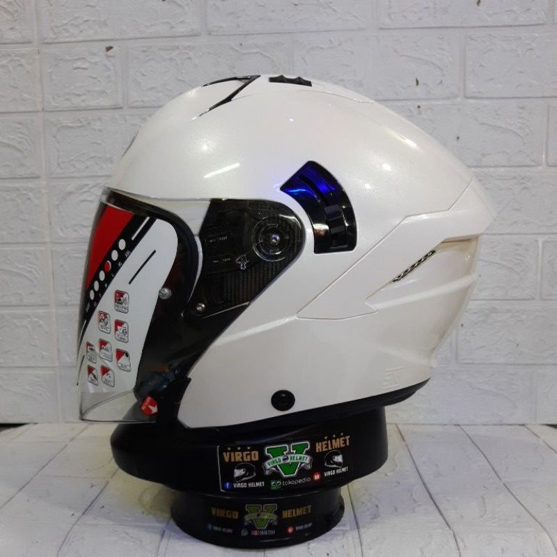 HELM KYT NFJ WHITE DOILD SNI  double visor ORIGINAL KYT NFJ