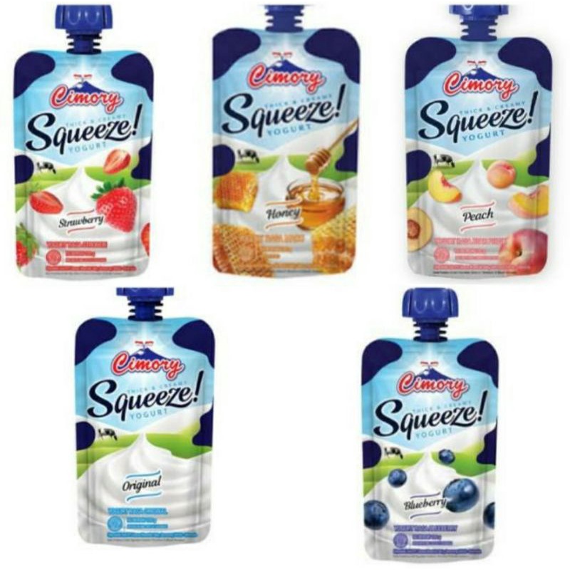 Cimory Yoghurt Squeeze  120 ml rasa strawberry, original,bluberry,coklat,honey