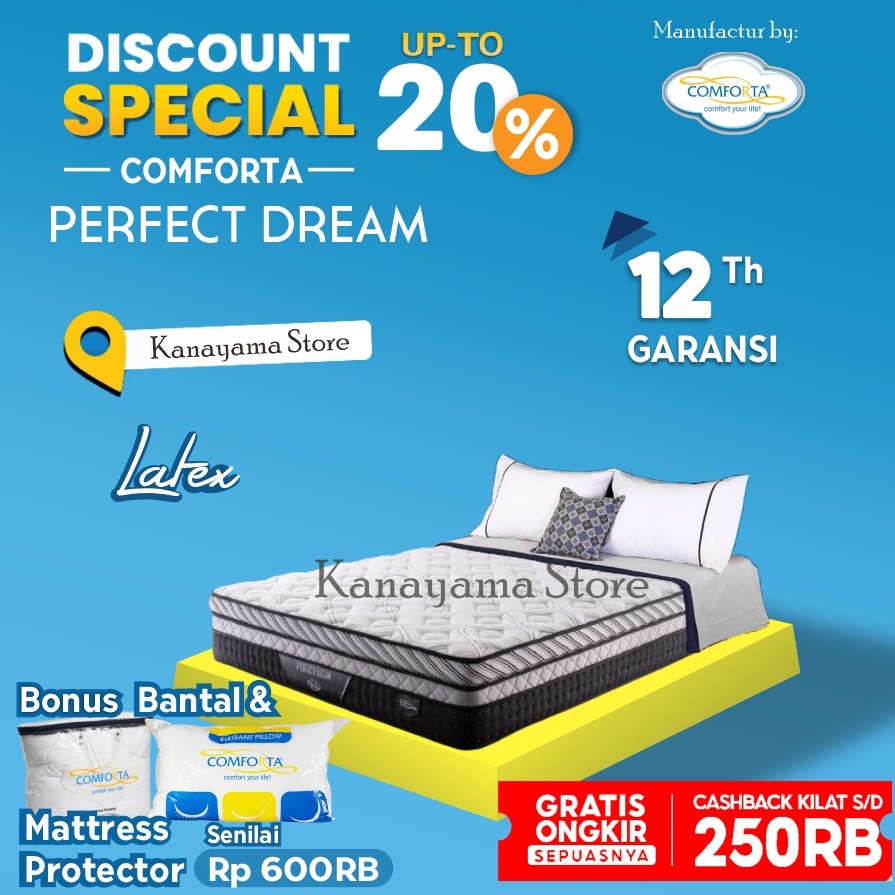 Comforta Spring Bed Perfect Dream ( Kasur ) 160 / 180 / 200 / 120 - 90x200