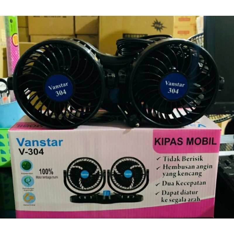 KIPAS ANGIN MOBIL KIPAS MOBIL DOUBLE HEADED FAN 12 VOLT 24 VOLT