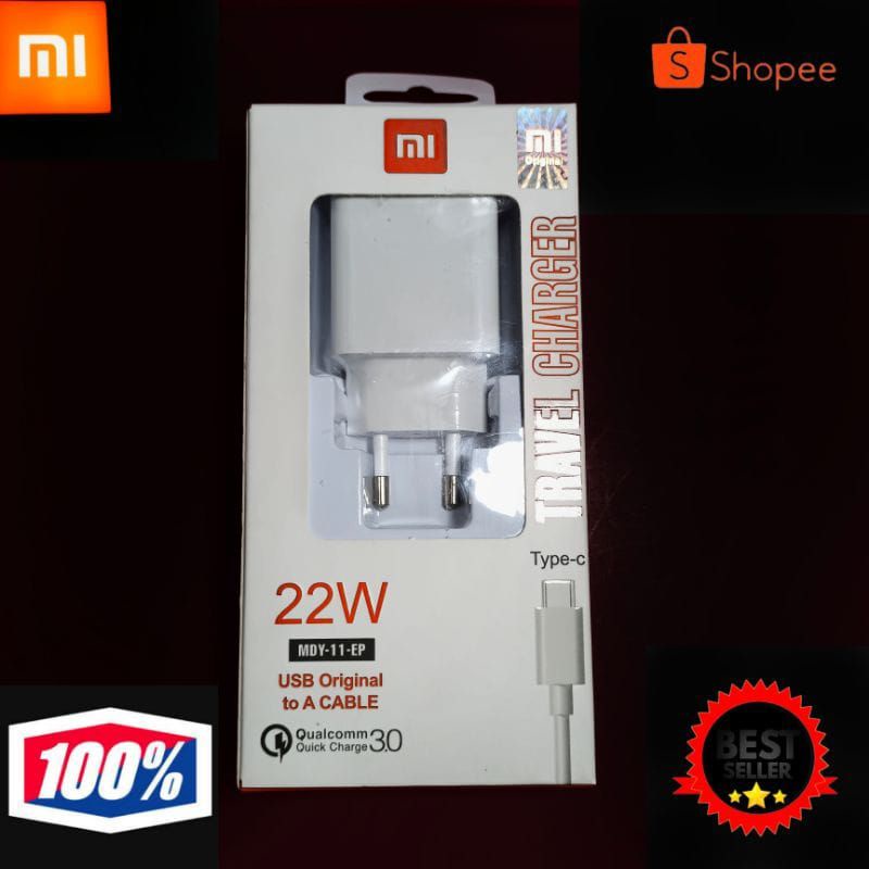 Charger/Tc Xiaomi Original 22watt Type C Fast Charging REDMI 9/ 9T/MI A1/MI A2/POCO dll Charger/Casan