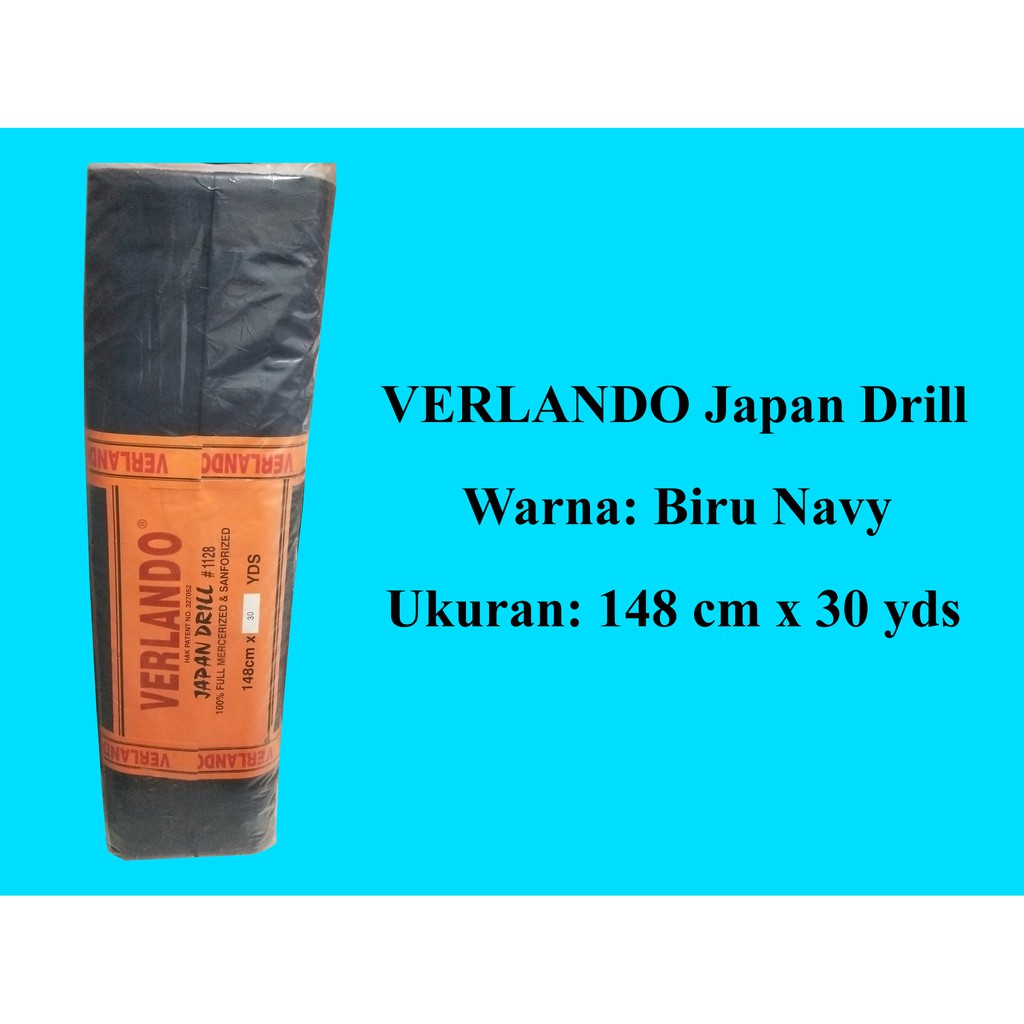 Kain Verlando Japan Drill 1 Roll/Gulung (Biru Navy)