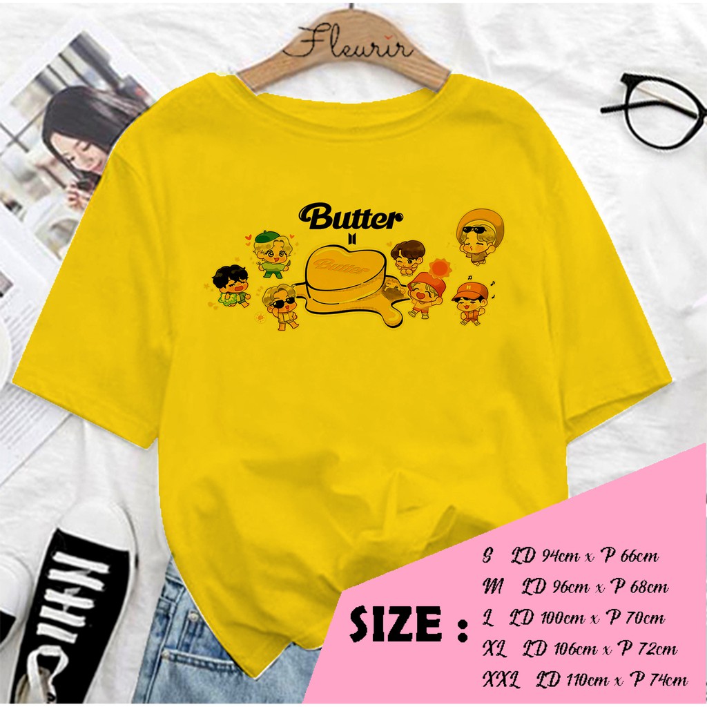 FLEURIR - KAOS  BUTTER CHIBI KPOP OVERSIZE KATUN KAOS WANITA DEWASA TUMBLR TEE UNISEX JUMBO