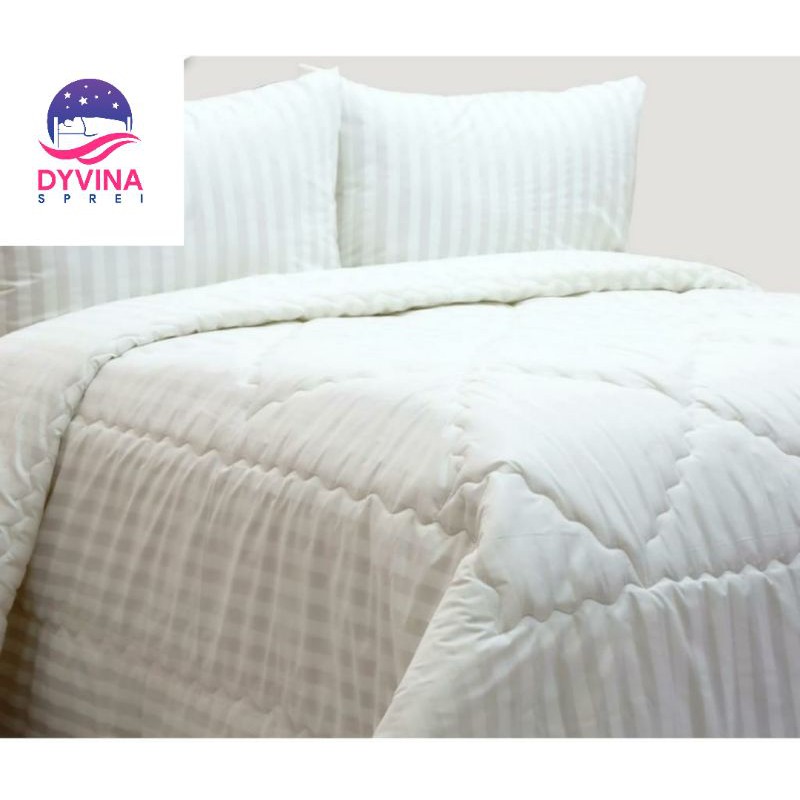 Sprei Motif Hotel | Sprei Hotel Putih Bahan Katun Premium | Sprei Hotel Putih Salur Uk 100 120 160 1