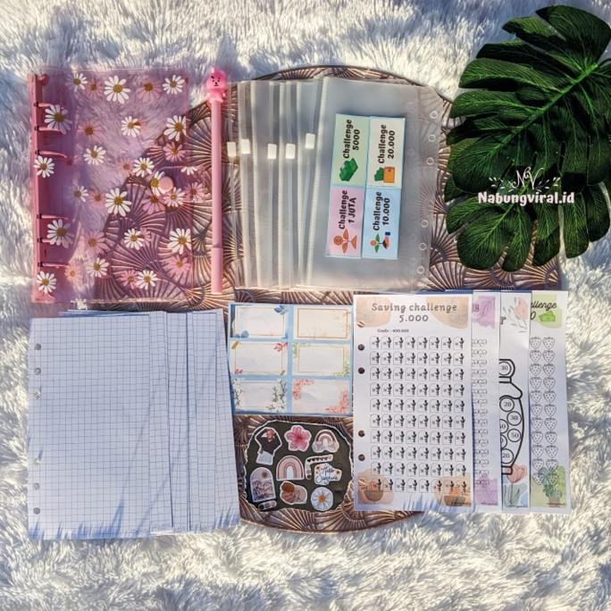 

Office & Stationery | Document Organizer | Paket Binder A6 Sinking Fund / Warna Daisy Motif Bunga | Best Seller