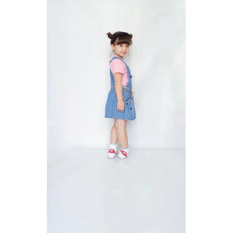 Flowkids Dress All Over Jeans Anak Perempuan - Dres Setelan Cewe Bahan Katun Usia 2 4 6 8 10 Tahun