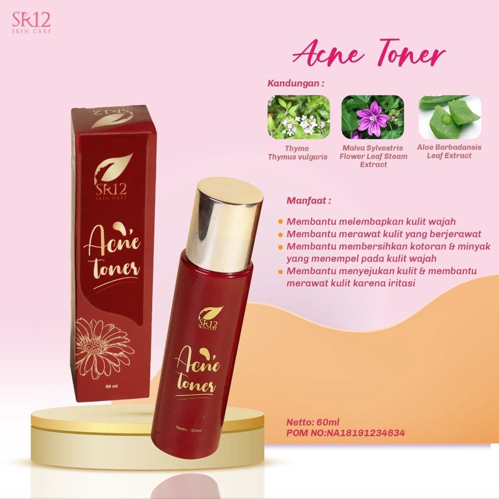 ACNE TONER SR12 60 ml Memudarkan Bekas Jerawat BPOM Obat Jerawat