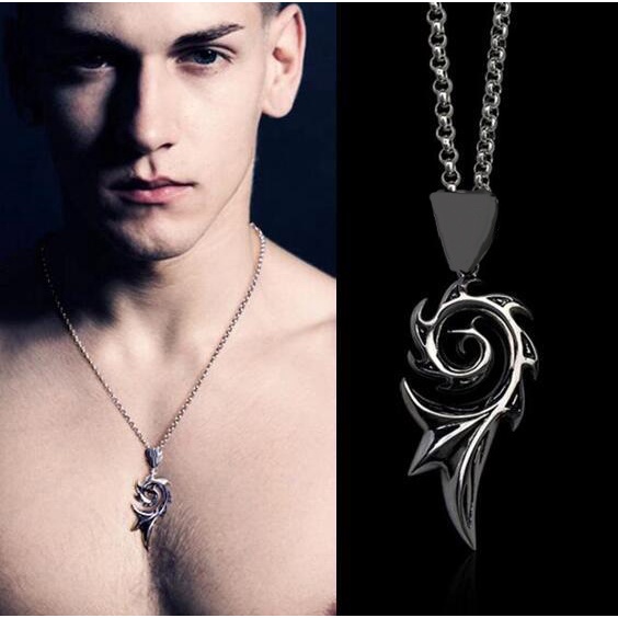 Spiral OL Necklace Men Domineering Korean Titanium Steel Jewelry Personality Boy Pendant Trendy Ornaments Retro