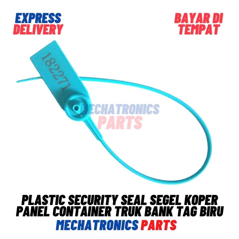 [DEV-9204] PLASTIC SECURITY SEAL SEGEL KOPER PANEL CONTAINER TRUK BANK TAG BIRU