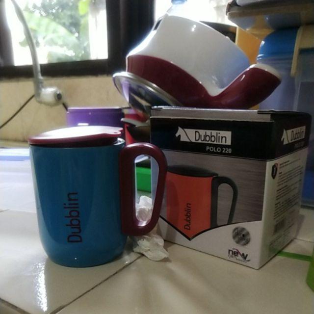 Mug Gelas Cangkir Tahan Panas Dubblin 220 Ml Kopi Teh Stainless Stell