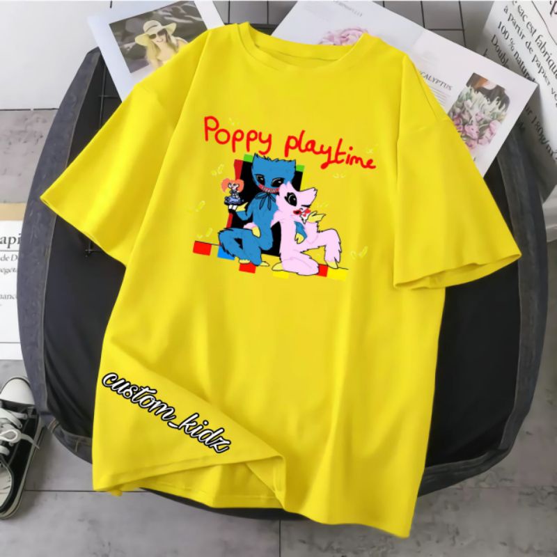 poppy playtime huggy buggy kaos anak unisex cowok/cewek