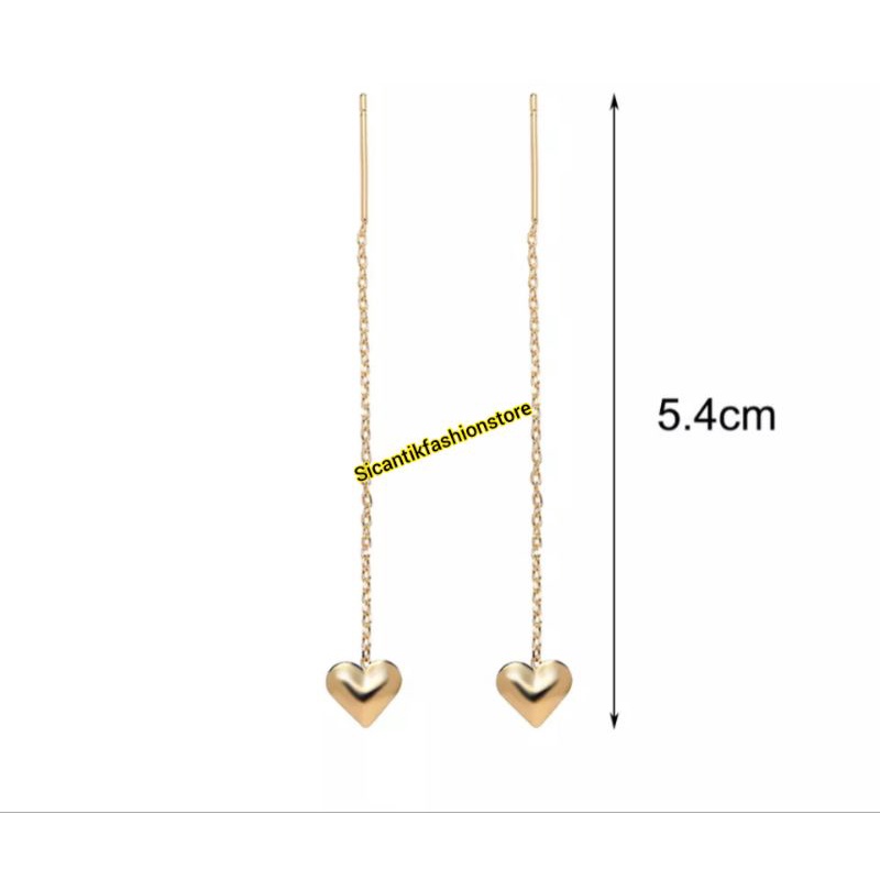 Anting Titanium Wanita Love Gerai Gold Terlaris Terbaru Anti Karat Selamanya Anting Wanita Korea Kekinian Mewah Anting Tusuk Wanita Motif Love Fashion Wanita Anting Wanita K5 Gold