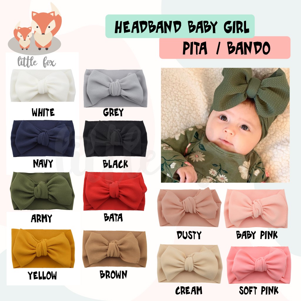 Bandana Pita Bayi Cewek / Newborn Headband Aksesoris Rambut / Baby Girl Cute Turban Lucu