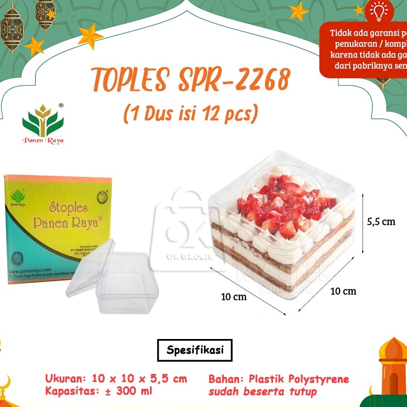Toples Panen Dessert Box  2268  [ 1 Dus isi 12pcs ]