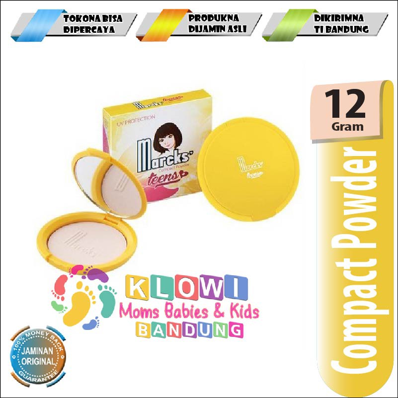 Marcks' Teens Compact Powder Invisible 12G / Uv Protection / Bedak Marcks / Bedak Padat