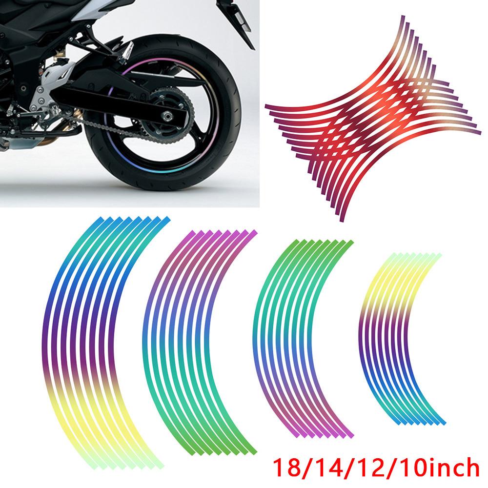 Lanfy Motor Strip Reflektif Aksesoris Mobil Tahan Lama Stiker Reflektif Mobil Laser10 /12 /14 /18Inci PVC Wheel Rim Tape