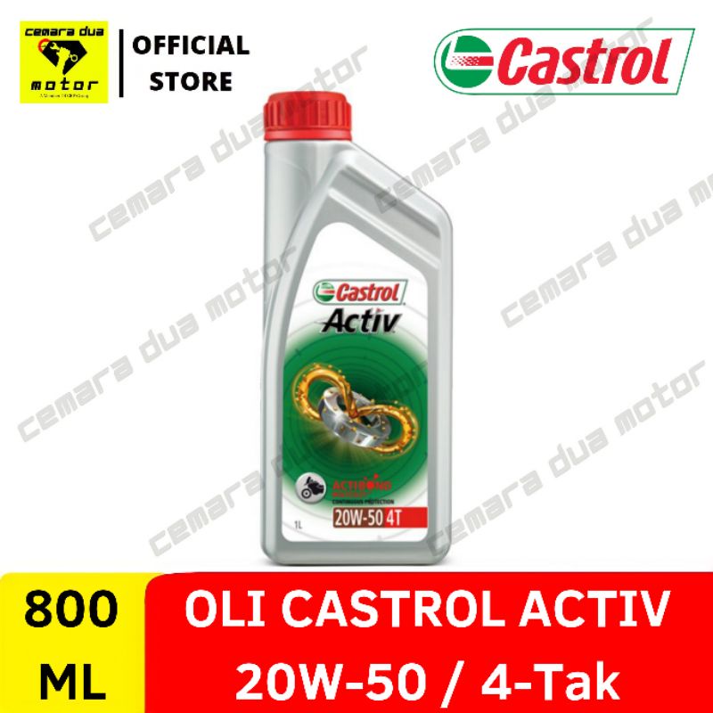 OLI CASTROL ACTIV 20W-50 4TAK 800ML OLI CASTROL SILVER HIJAU PUTIH OLI MESIN OLI MOTOR OLI HONDA YAM