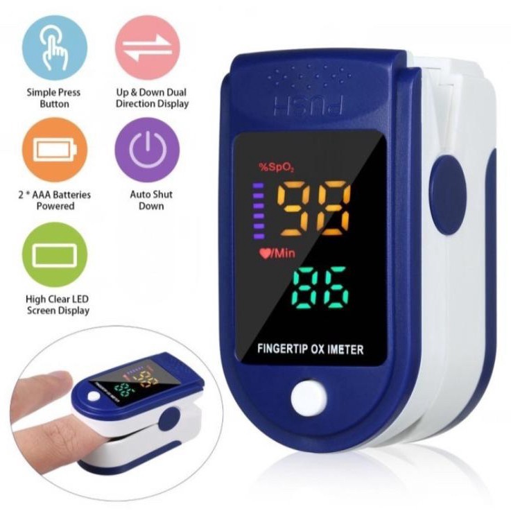 Oximeter Oxymeter Oksimeter Fingertip Pulse Ukur heartrate kadar oksigen darah