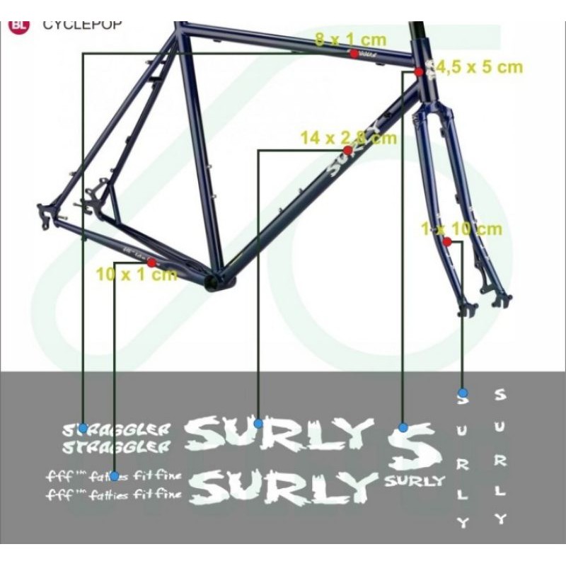 Cutting Sticker Sepeda Fixie Surly