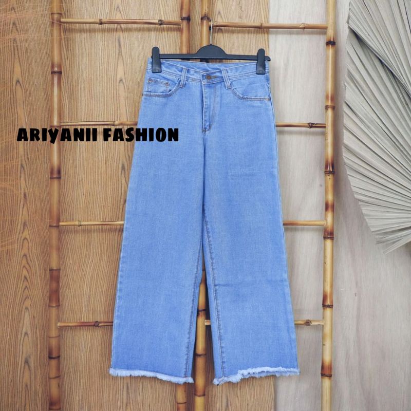 CELANA KULOT JEANS RAWIS WANITA CELANA JINS HIGH WAIST DENIM CEWEK CULLOTE Murah