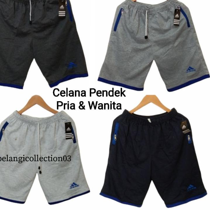 ☺ GROSIR CELANA PENDEK PRIA/WANITA KANTONG RESLETING PANJANG -+42CM ۝