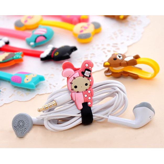 KLIP PENJEPIT PELILIT KABEL KARAKTER 3D CORD HOLDER - MOTIF ACAK