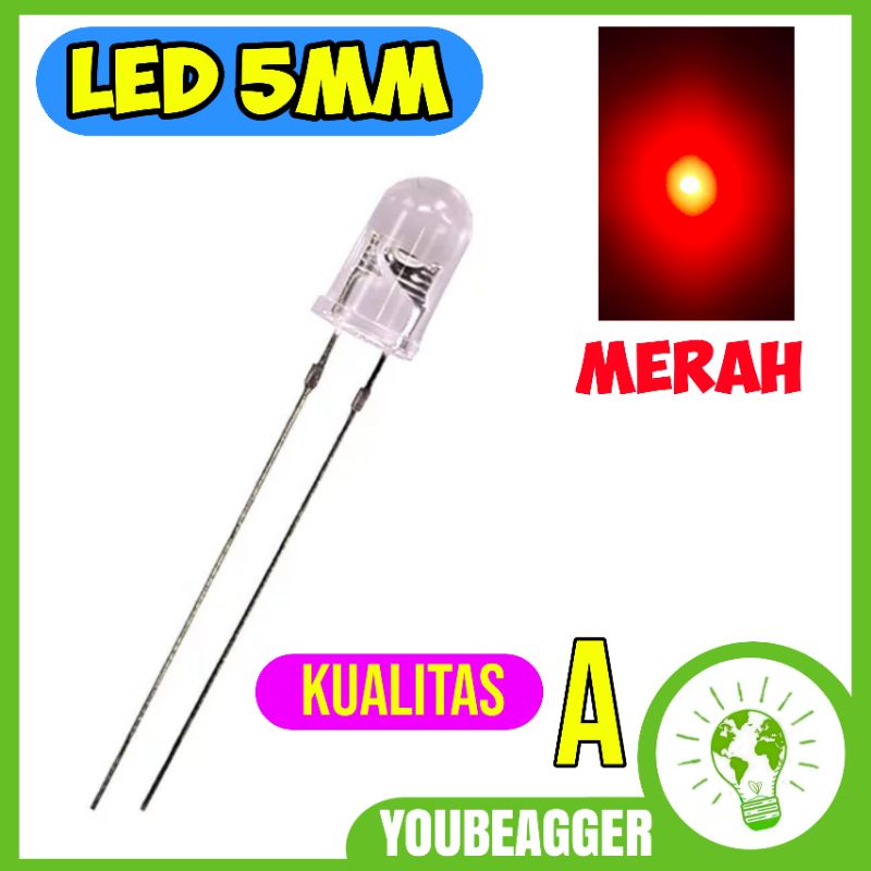 LED 5mm Merah 1.9-2.1volt