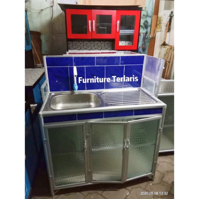 Rak Cuci Piring Wastafel Alumunium Rak Cuci Piring 3 Pintu Keramik