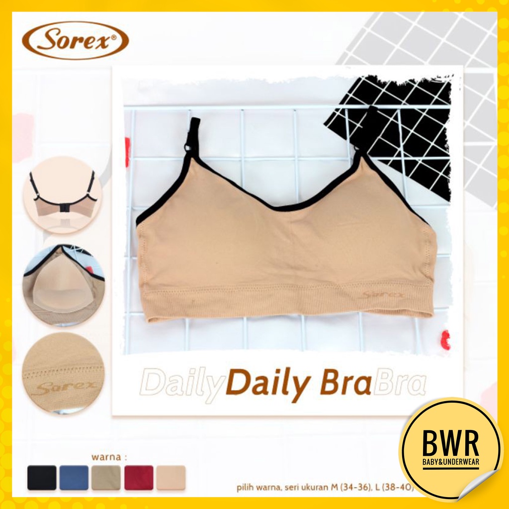 BH Sorex 11177 Busa Tipis Tanpa Kawat Kait 2 / Bra Harian Wanita ( M - L ) PILIH WARNA | Bwr