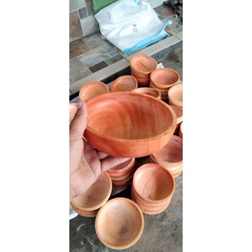 Mangkuk Kayu / Mangkok Kayu / Mangkok Masker/Mangkok Salad/ Wooden Bowl Diameter 14Cm