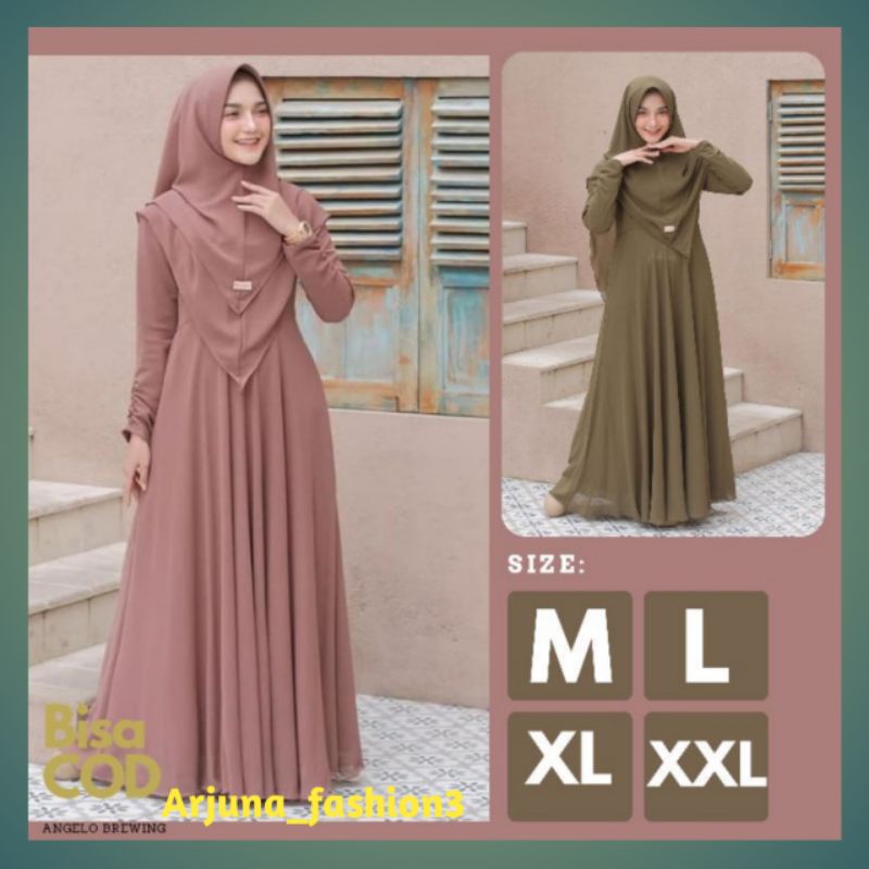 BAJU GAMIS WANITA CANTIK PEREMPUAN CEWEK REMAJA DEWASA SANTAI SYARI SYAR'I ASDF PESTA POLOS LIRIS SI