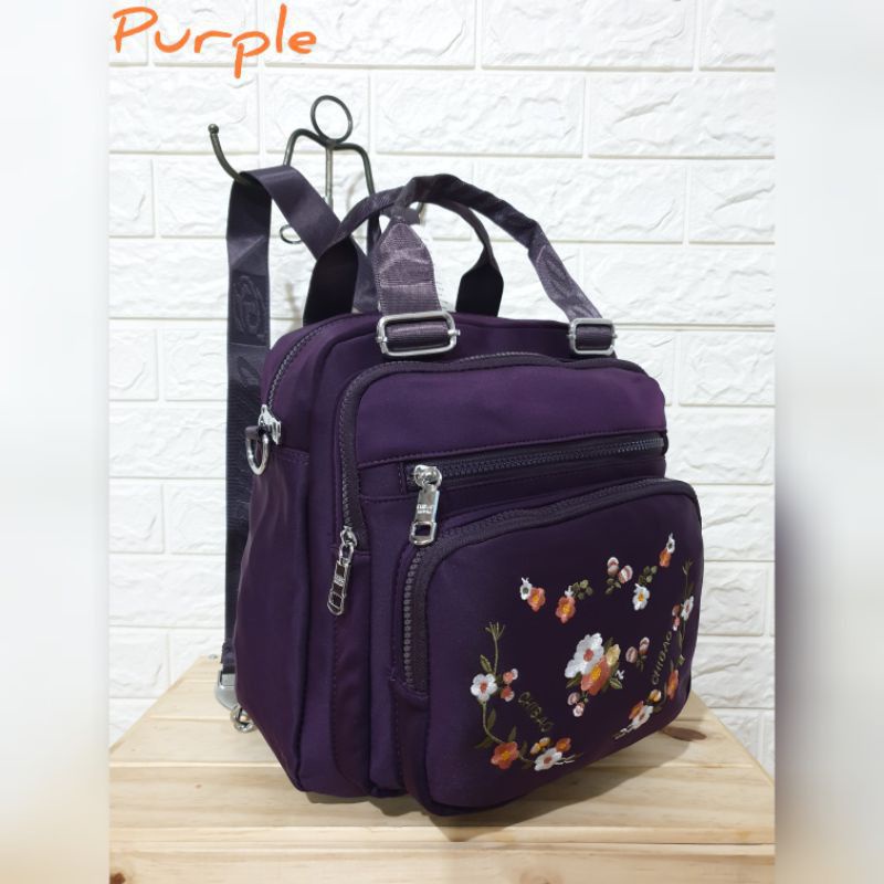 Original TAS WANITA IMPORT 3in1 CHIBAO MOTIF BORDIR BUNGA JINJING SELEMPANG RANSEL TERBARU