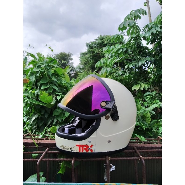 Jual helm trx jadul custom astronot kaca google rainbow Shopee Indonesia