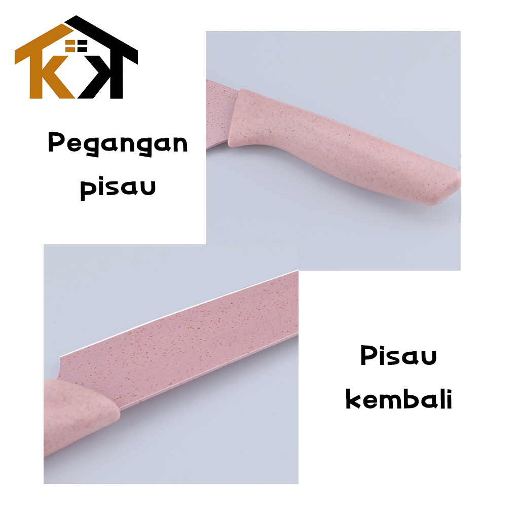 (KK) Pisau Dapur Set Stainless Knife Anti Lengket Isi 6 Pcs / Peralatan Masak Pisau PREMIUM-6