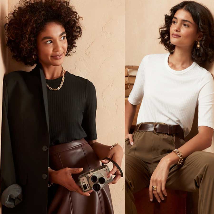 BLOUSE WANITA BREP645 RIBBED ELBOWSLEEVE TEE