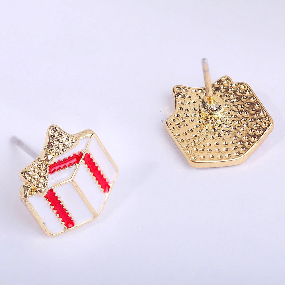 Hu Hu Hu Hu Hu Alat Bantu Pasang Kacamata♡ Anting Tusuk Wanita Bentuk Kepala Rusa Hias Berlian Imitasi Untuk Pesta Natal