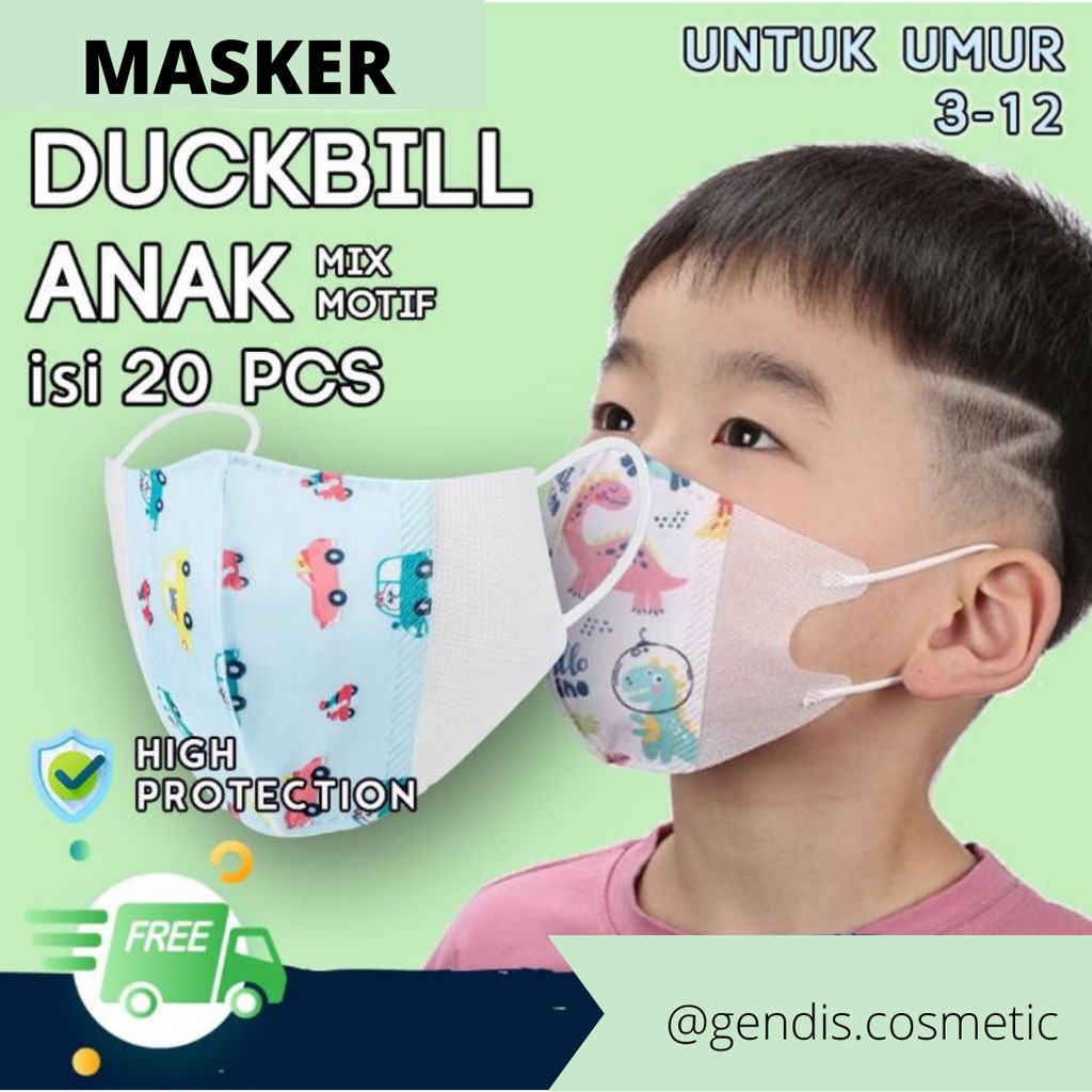  Masker  Duckbill Anak  Masker  Anak  Duckbill 3ply Masker  