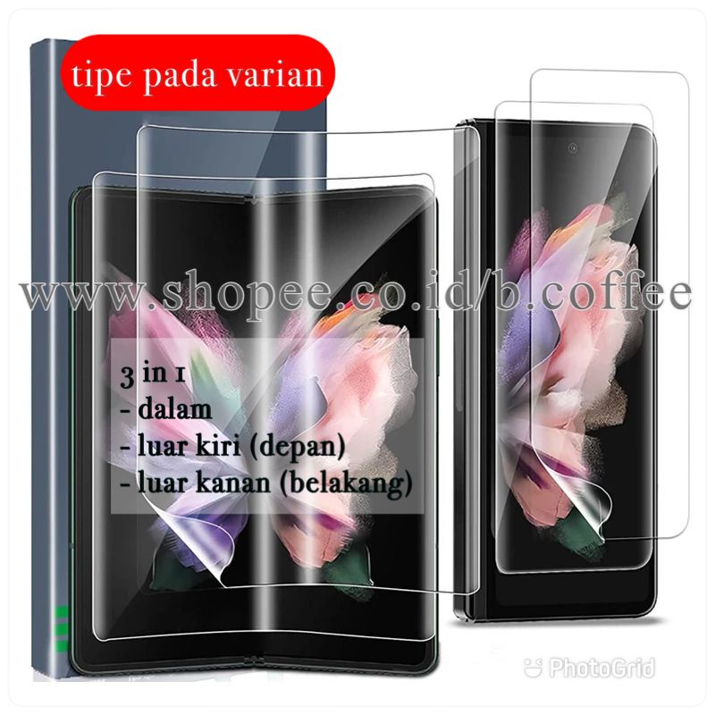 PWY HYDROGEL anti gores SAMSUNG Z FOLD 4 / Z FOLD 3 / Z FOLD 2 / Z FOLD 1 (Z FOLD) FULL SET - DEPAN BELAKANG