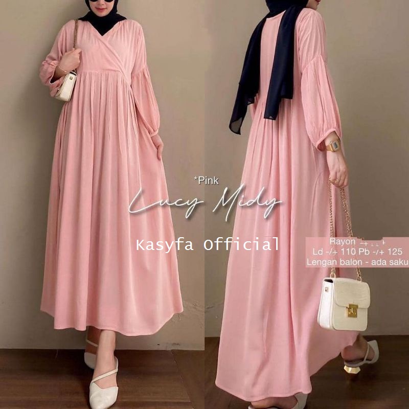 LUCY MIDI DRESS WANITA // VANESA MIDI DRESS RAYON WANITA