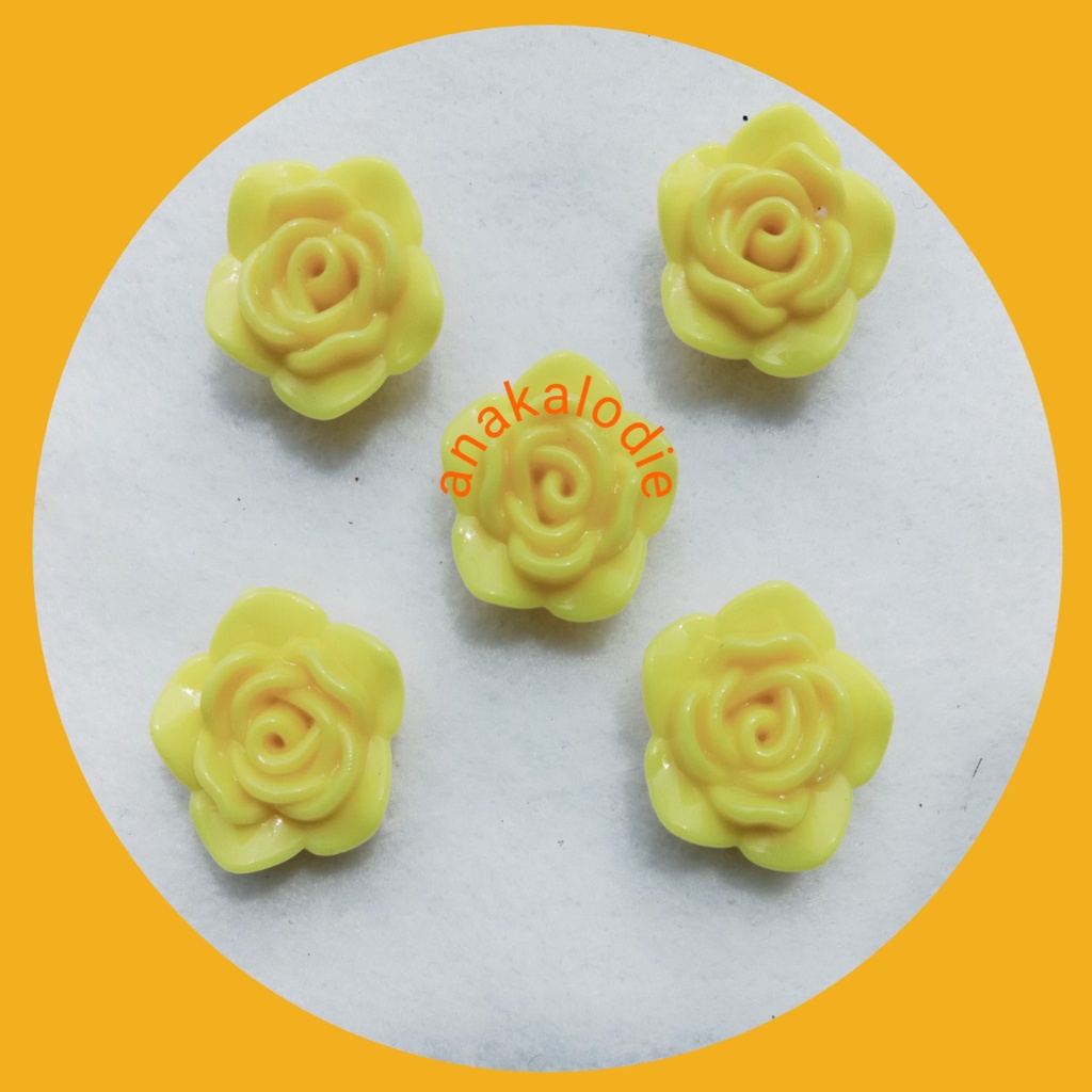 SOUVENIR PIN BROS / PIN BROSS MAWAR 2 CM / PIN BROS HIJAB MINI KEMASAN PLASTIK-Pin kuning