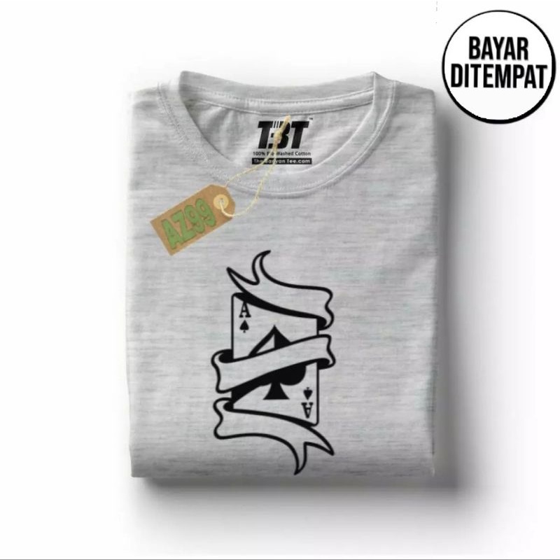 Kaos Pria KARTU AS Kaos Distro Baju Pria Lengan Pendek Kaos Oblong Pria Murah Kos KaosKaos Unisex