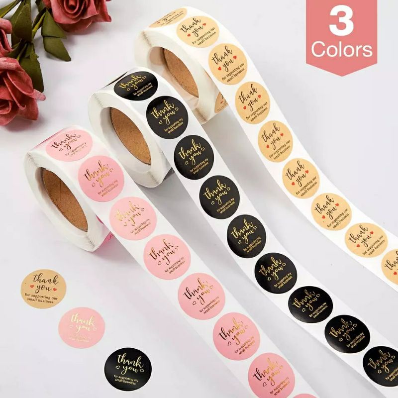 

[JOURNALCARE.ID] 500 pcs Stiker thank you/segel thank you/thanks for order/ label online shop
